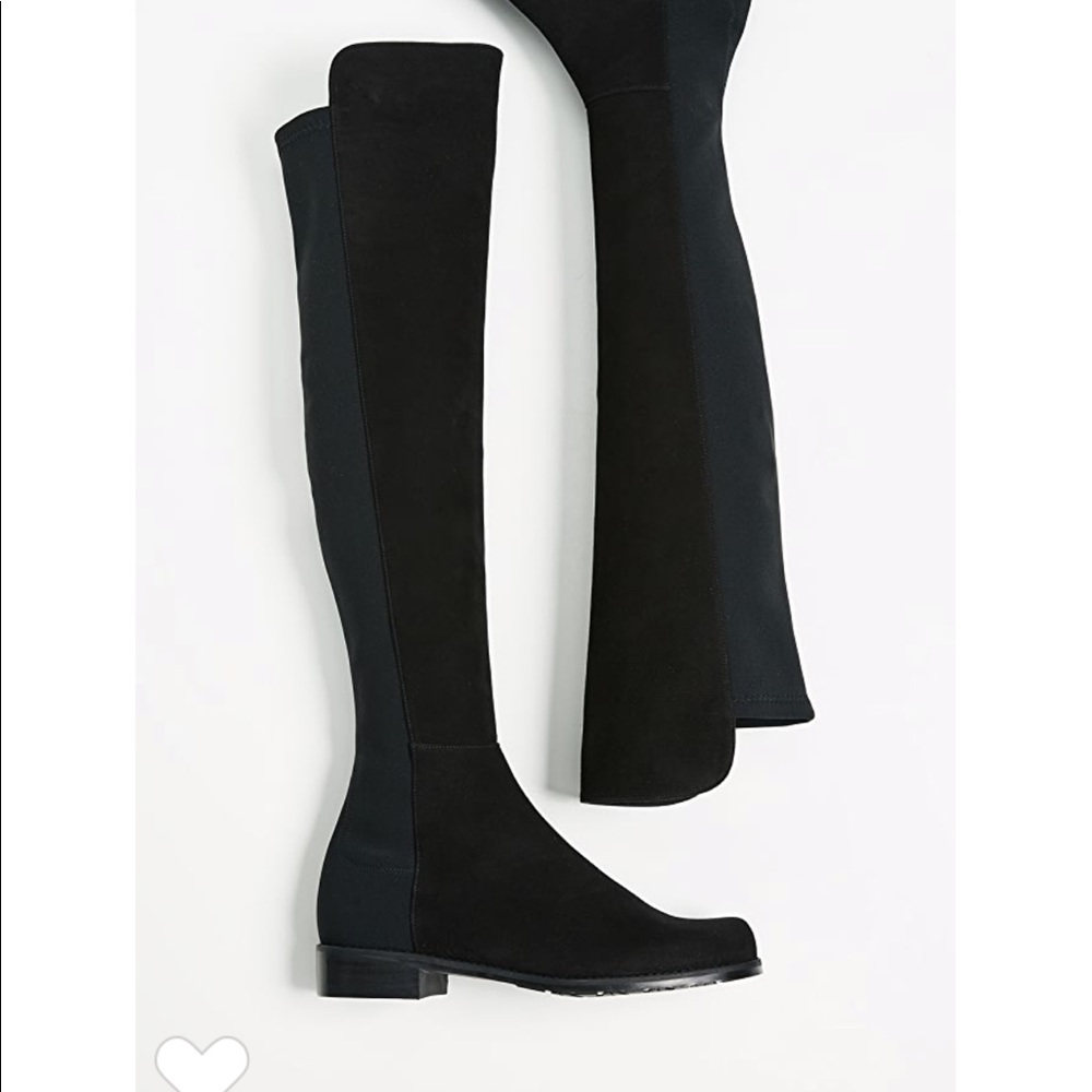 Stuart Weitzman 5050 Suede Black 8 NEW $695